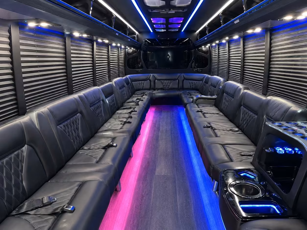15 passenger party bus inside