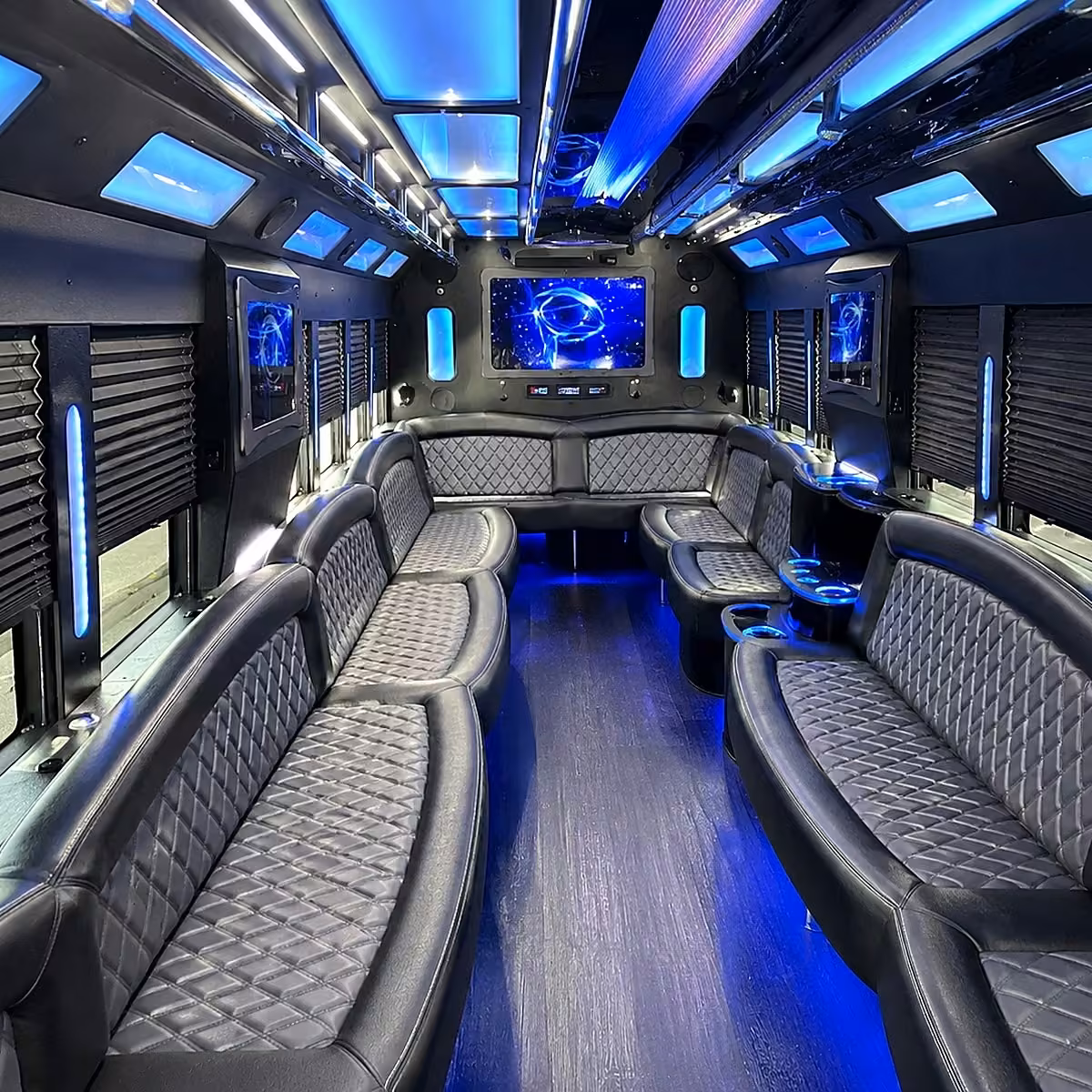 40 passenger party bus inside