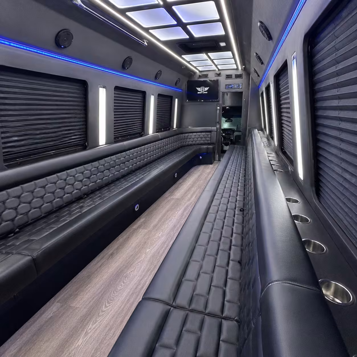 50 passenger party bus inside
