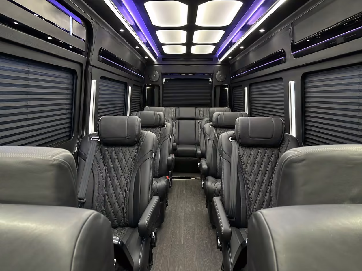 sprinter van rental with driver inside